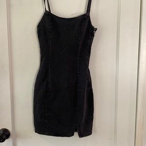 NWT HM black denim dress with side zipper